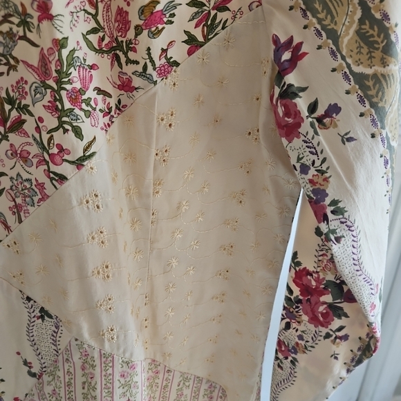 Denim & Co Vintage Floral Printed Button Up Top Sz M Career Romantic Cottagecore - Picture 10 of 10